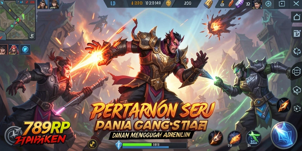 Tampilan gameplay seru di 789RP dengan aksi MOBA yang mendebarkan.