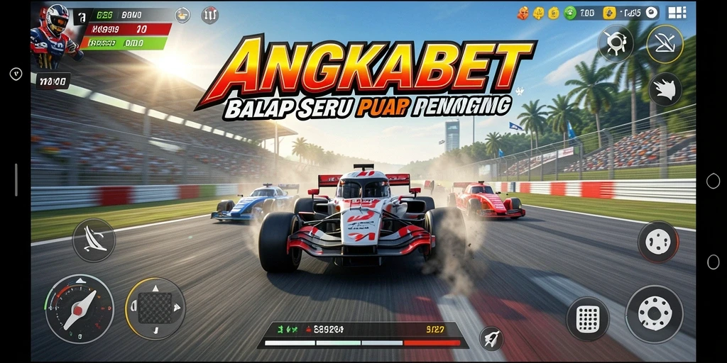 Tampilan gameplay balap yang menegangkan dalam ANGKABET.