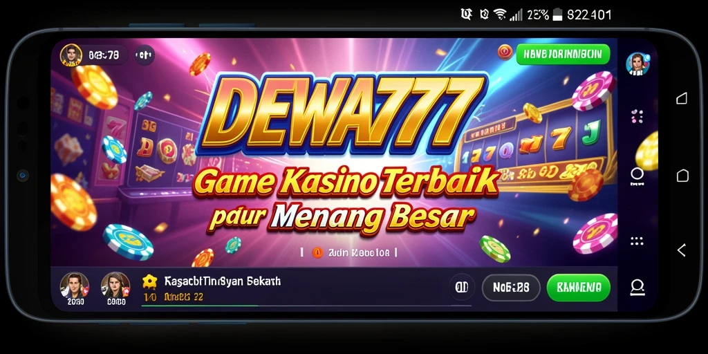 Tampilan gameplay DEWA777 yang menampilkan suasana kasino yang nyata.