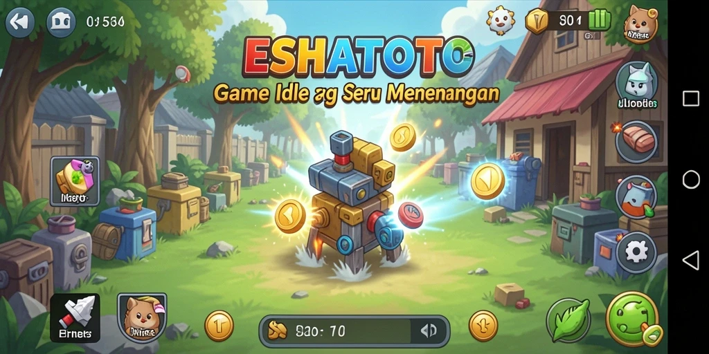 Tampilan gameplay ESHATOTO yang menarik dan dinamis di genre Idle.