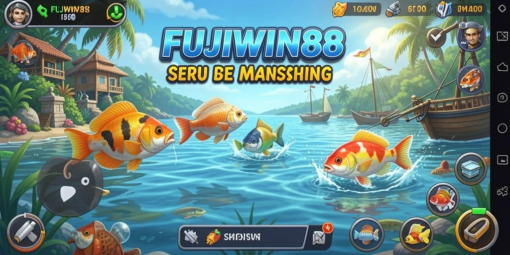 Screenshot FUJIWIN88 menampilkan gameplay memancing yang seru dan interaktif.