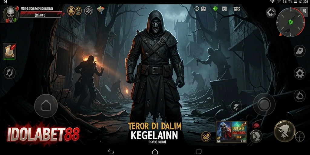 Screenshot menampilkan gameplay menakutkan dari IDOLABET88 dengan suasana Horror.