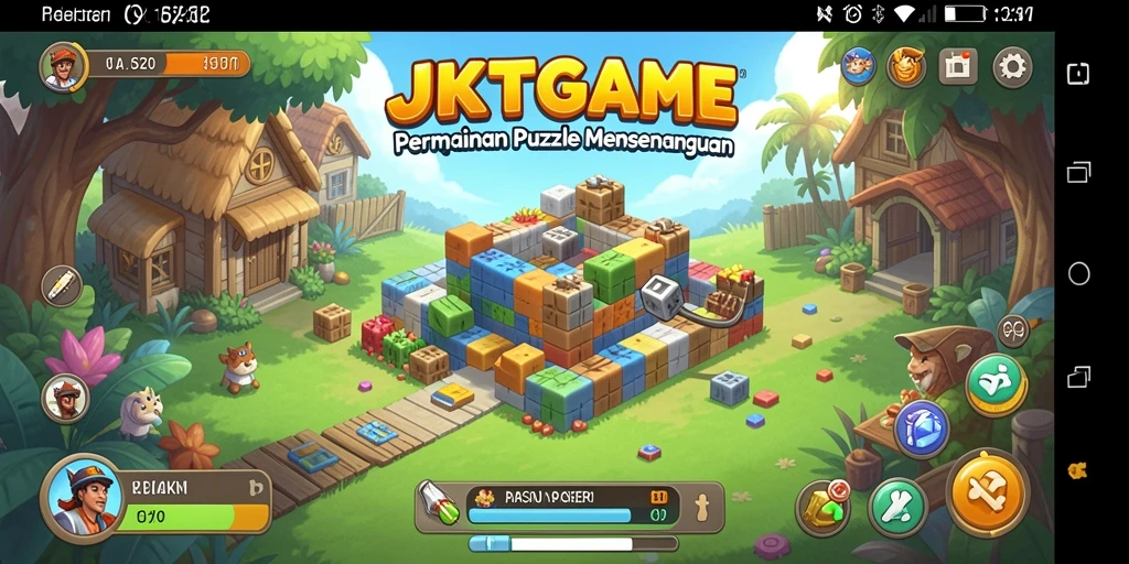 Screenshot JKTGAME menunjukkan gameplay puzzle yang seru dan menarik.