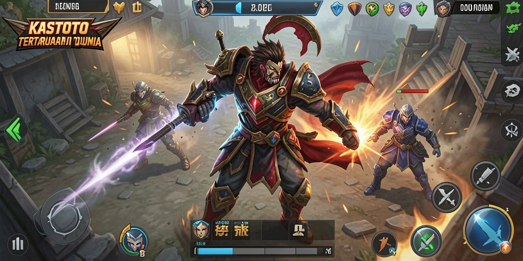 Screenshot gameplay KASTOTO menampilkan aksi pertarungan yang mendebarkan.