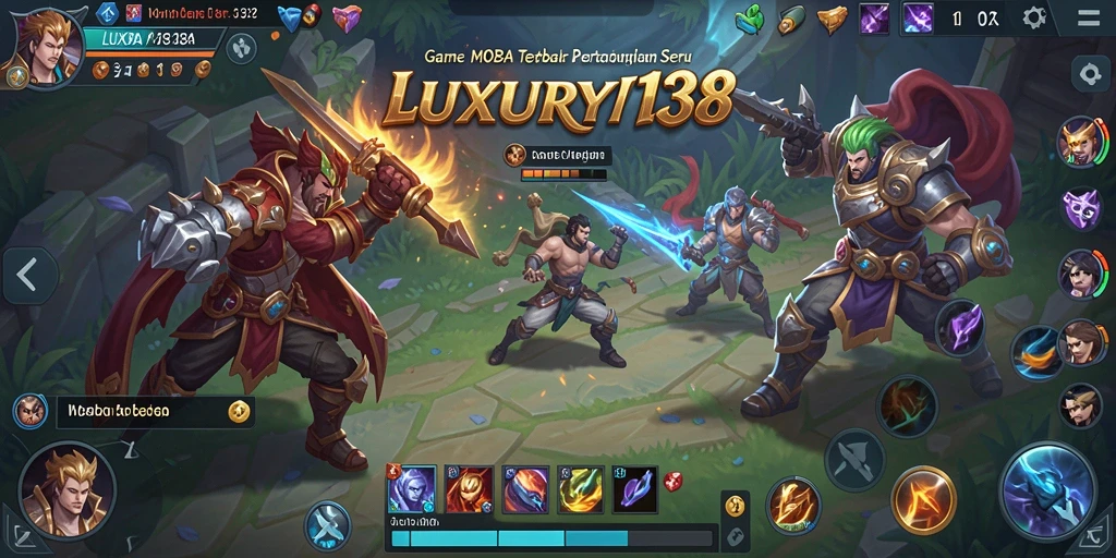 Tangkapan layar LUXURY138 menampilkan pertarungan epik di arena MOBA.