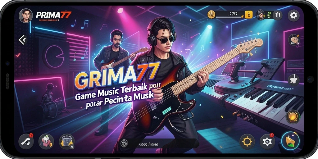 Tampilan gameplay musik yang seru dan interaktif di PRIMA77.