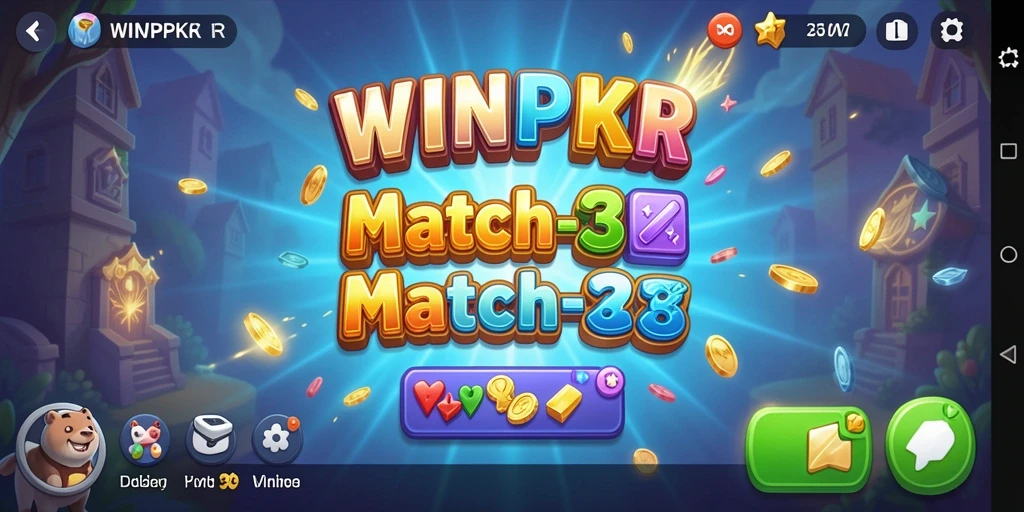 Screenshot gameplay <strong>WINPKR</strong> menampilkan momen mencocokkan item yang seru.